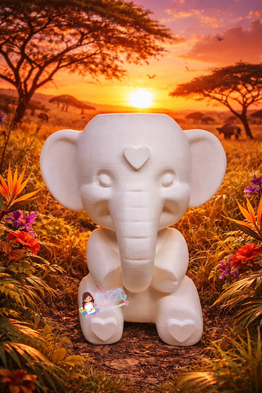 💖 Amora ~ Elephant 3D Printed Tumbler Sleeve