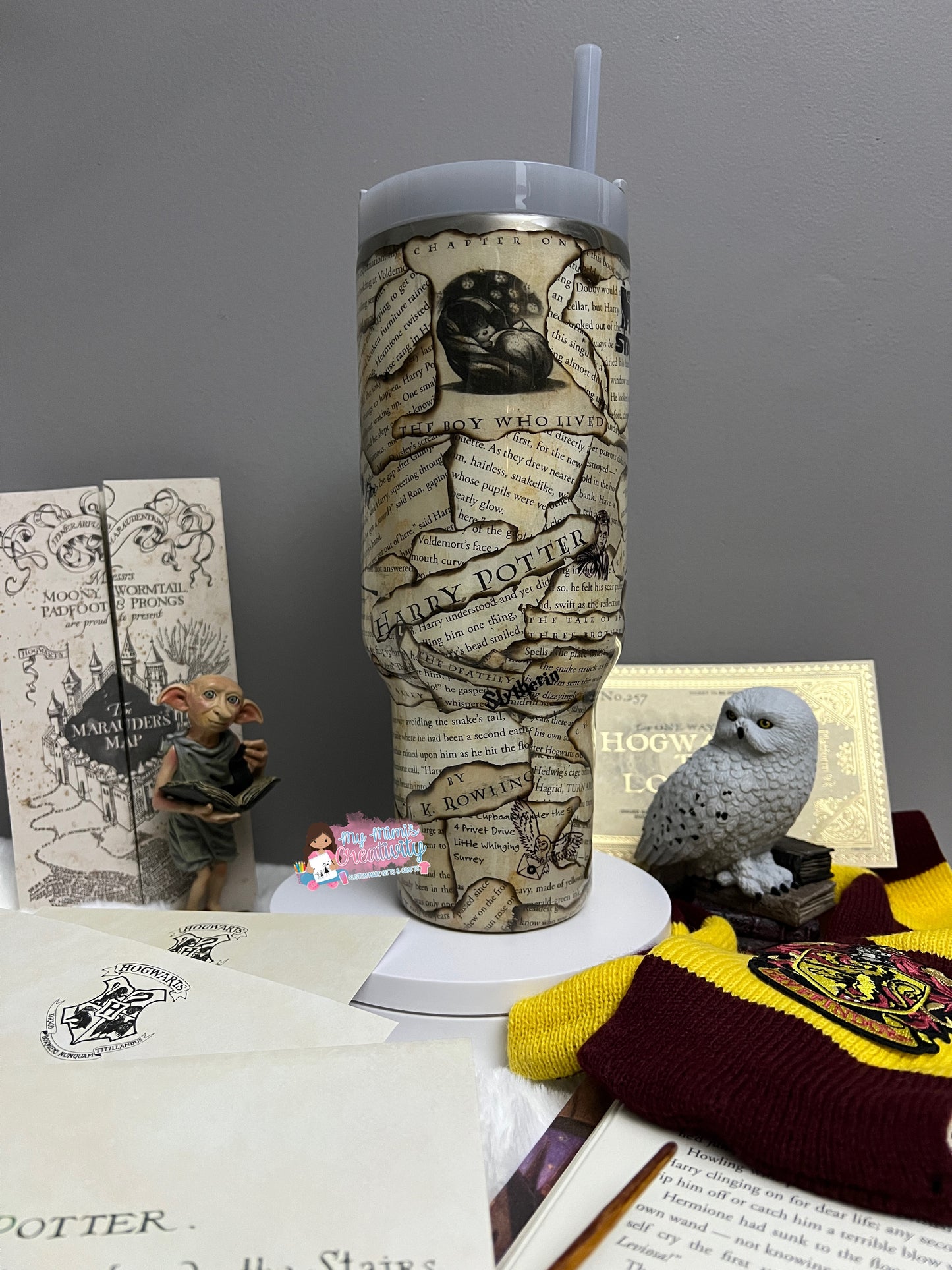 Harry Potter Book Page Collage Tumbler - 40oz Stanley Cup