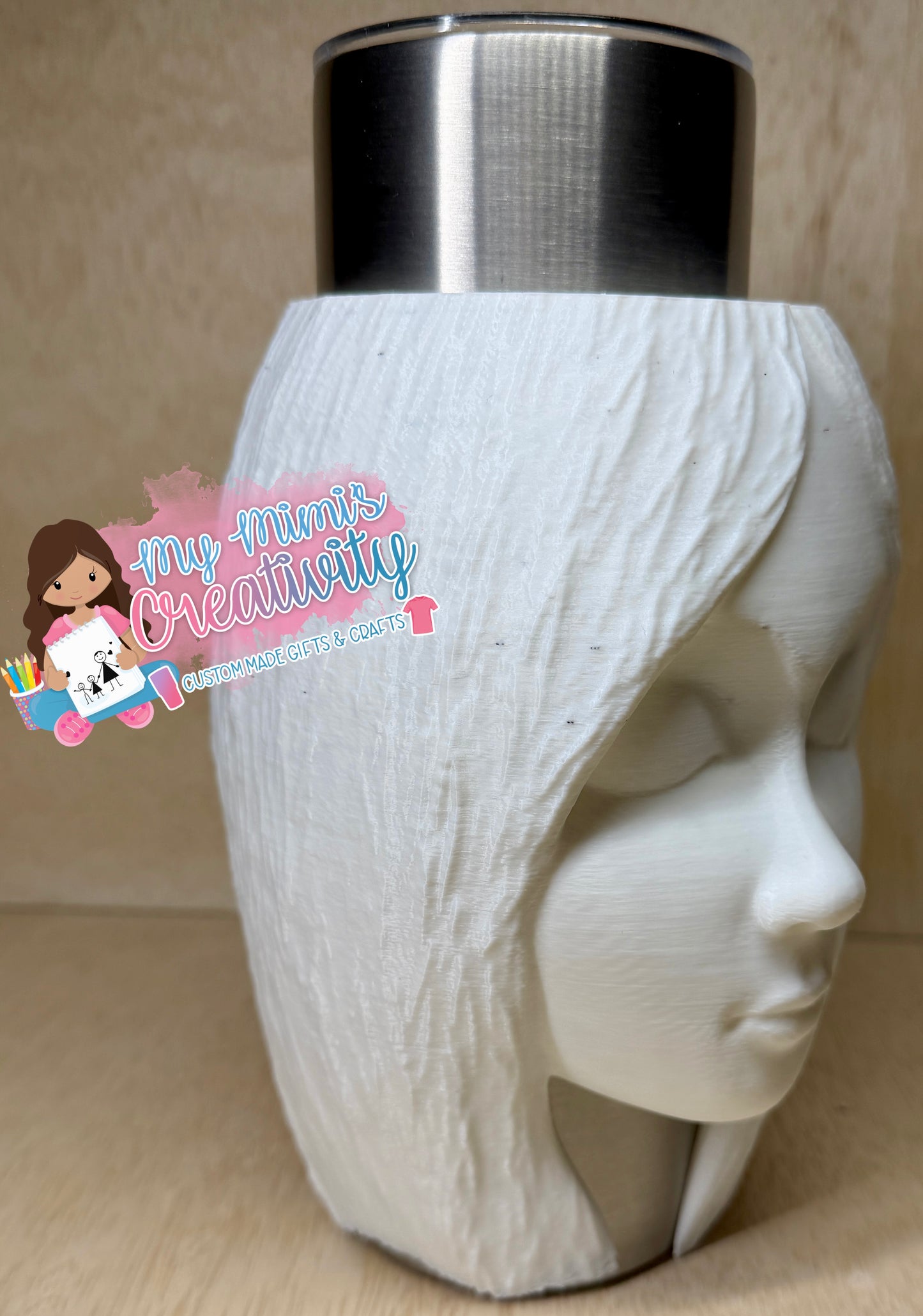 π3D Woman Head Tumbler Sleeve β Female Inspired Drink Holder
