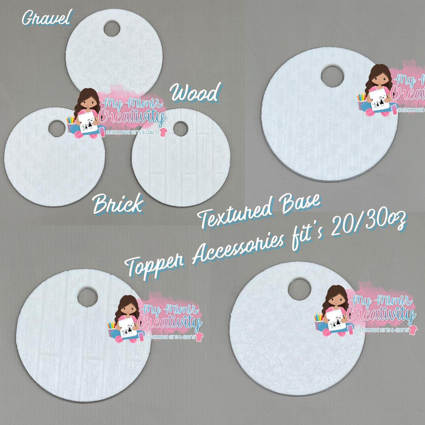 Textured Tumbler Topper Bases