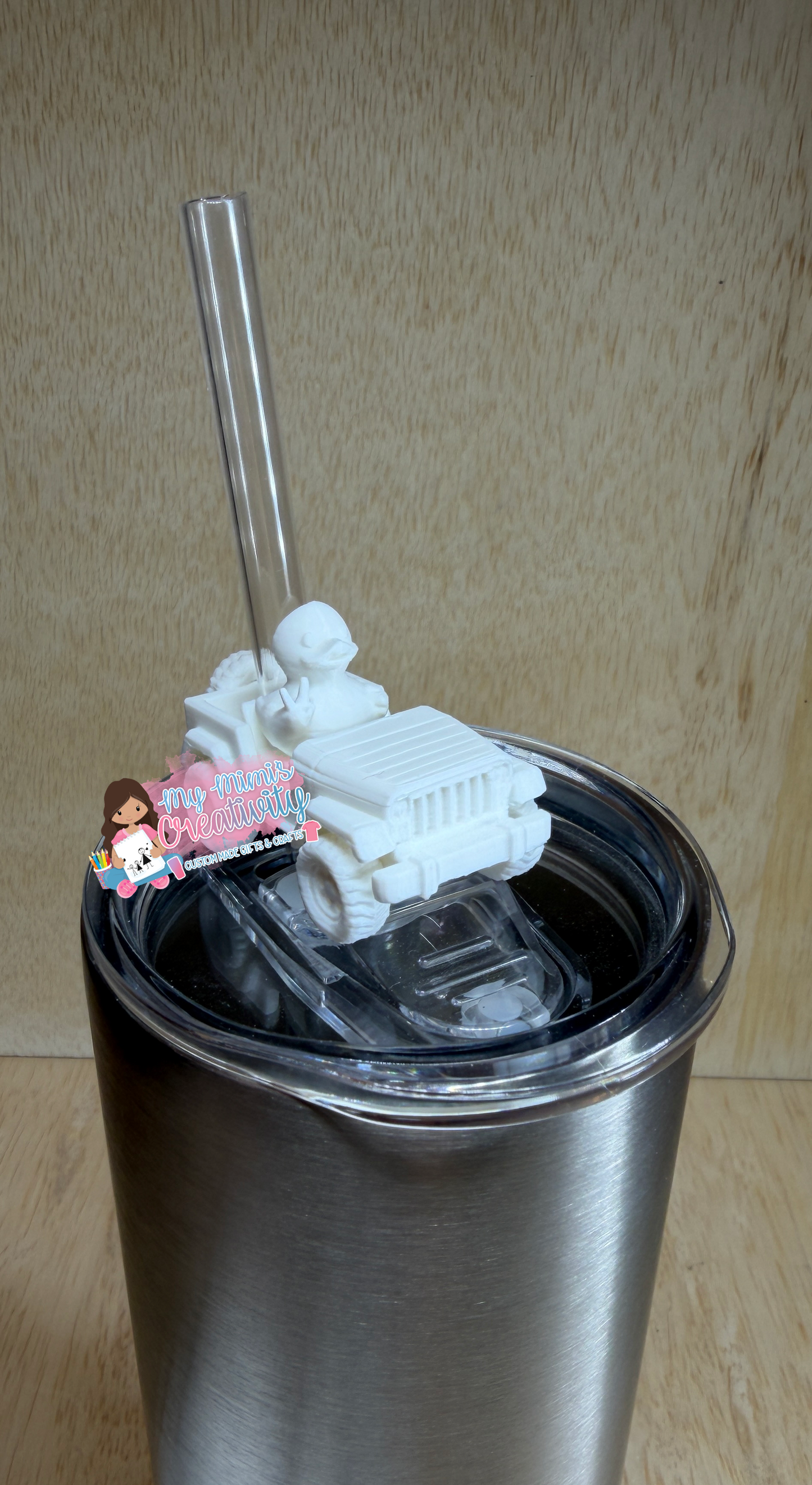 🐥✌️🥤 Peace Jeep Duck Straw Hugger