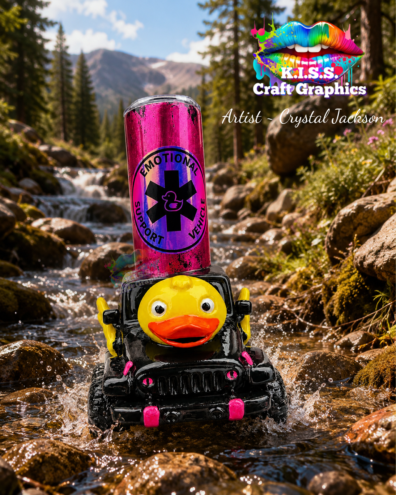 🦆 Winged Jeep Duck Full Tumbler Sleeve