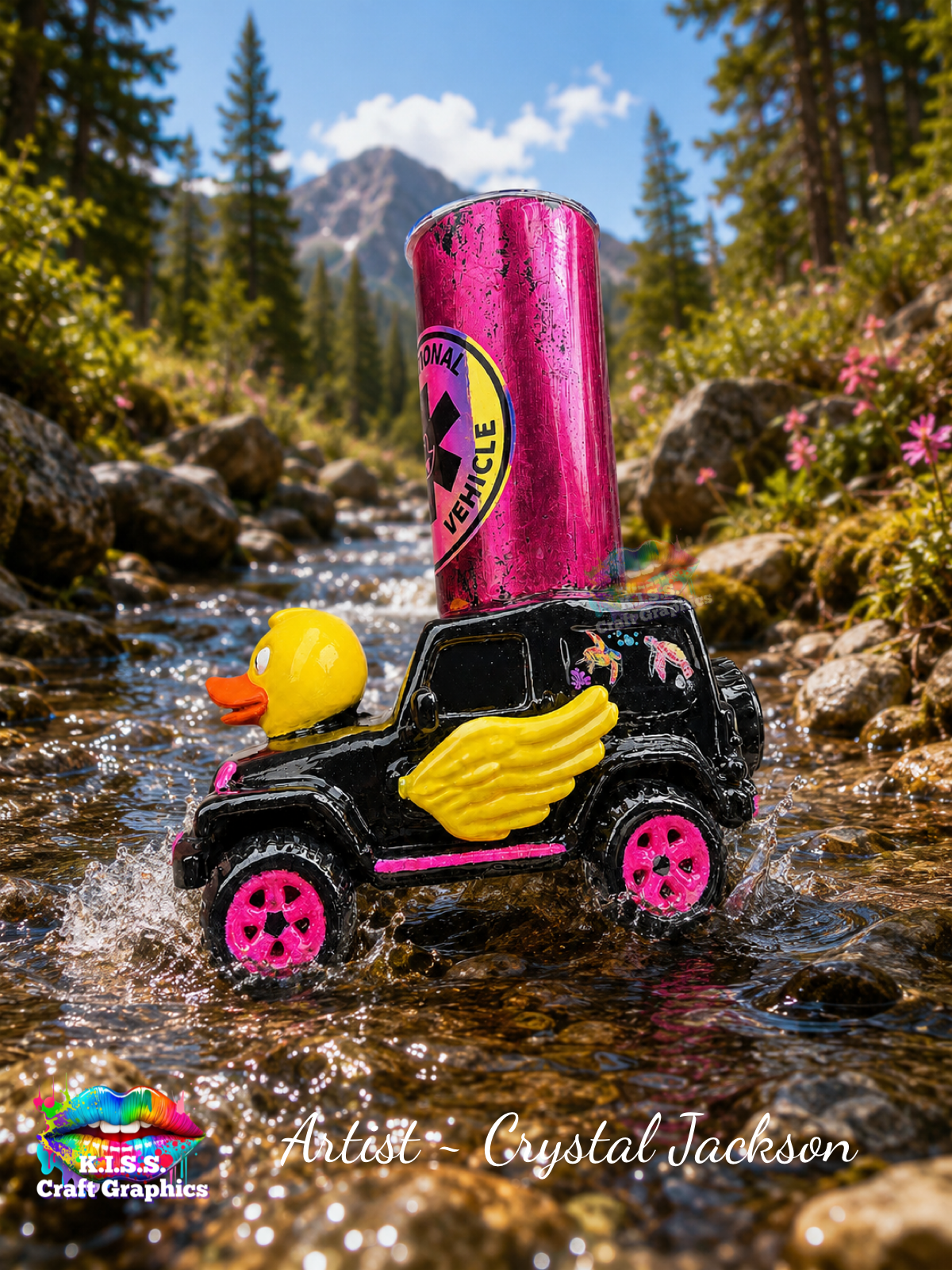 🦆 Winged Jeep Duck Full Tumbler Sleeve