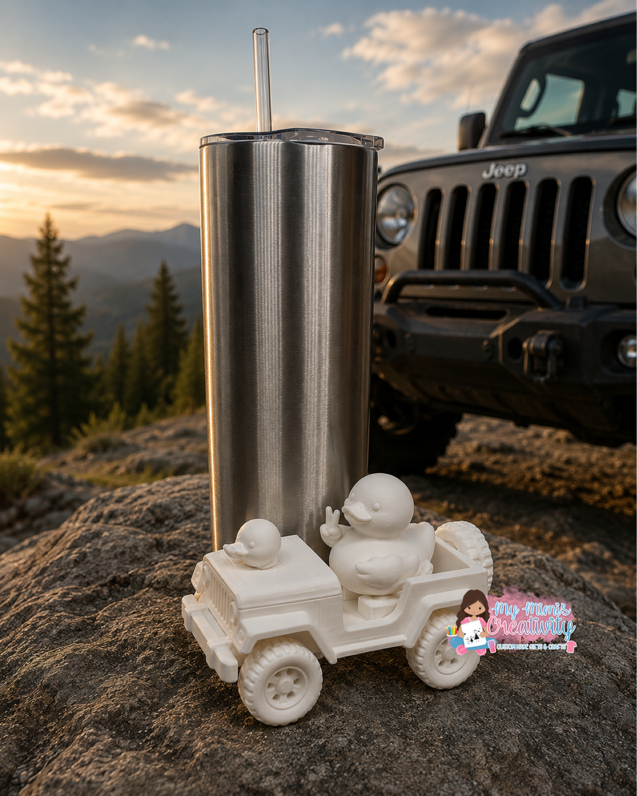 ✌️🐥 Peace Duck Jeep Half Tumbler Sleeve