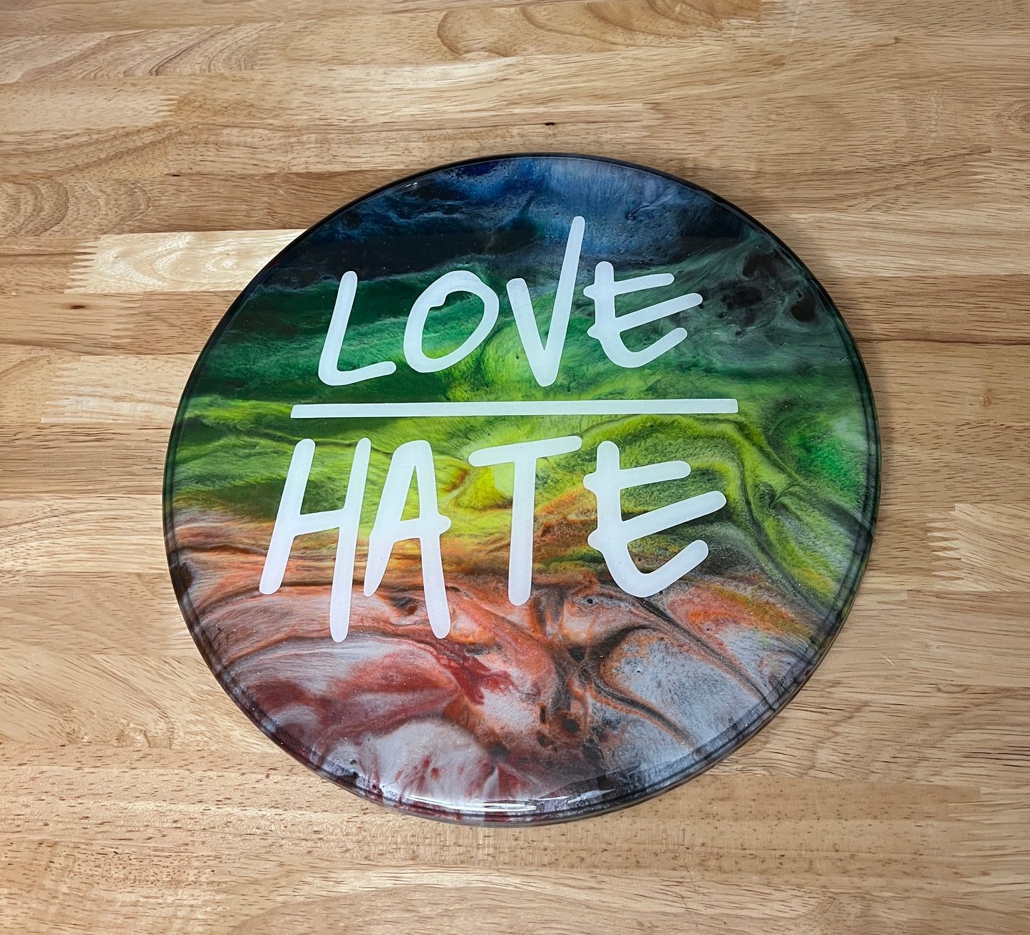 Love over Hate Resin Wall Art