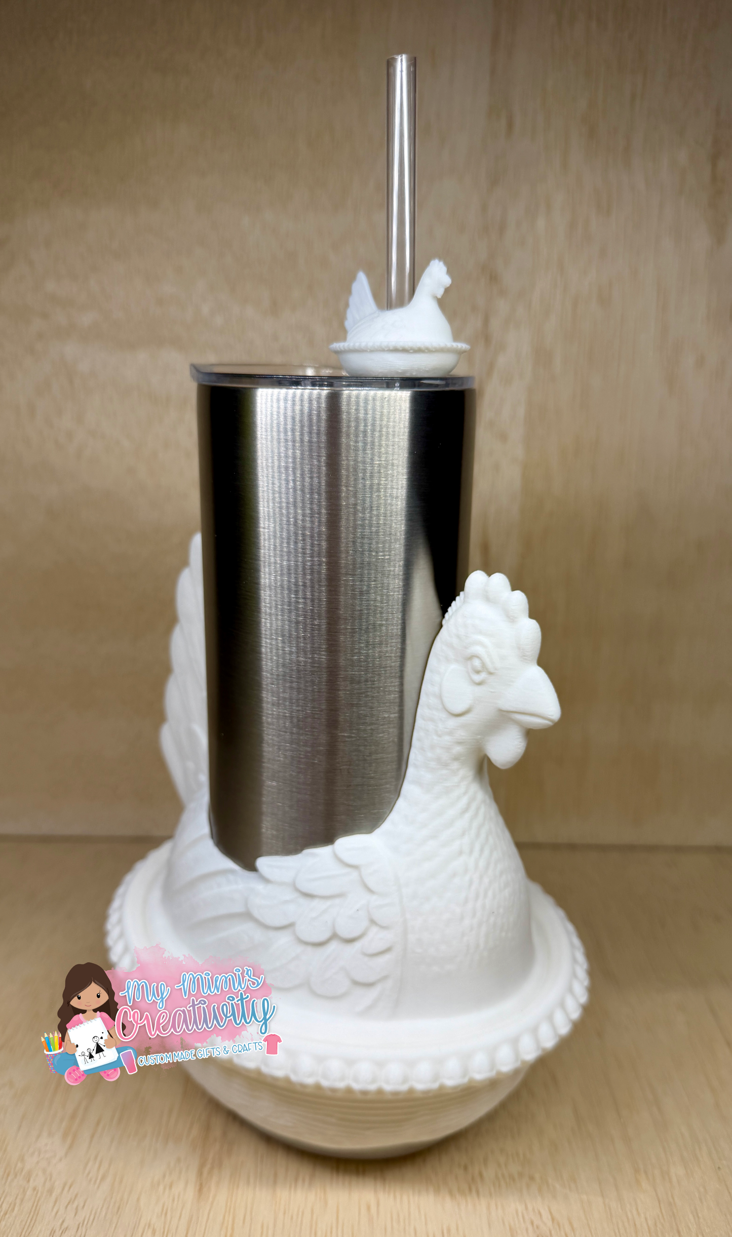 🐔 70’s Vintage Resting Hen Dish Tumbler Sleeves and Straw Hugger