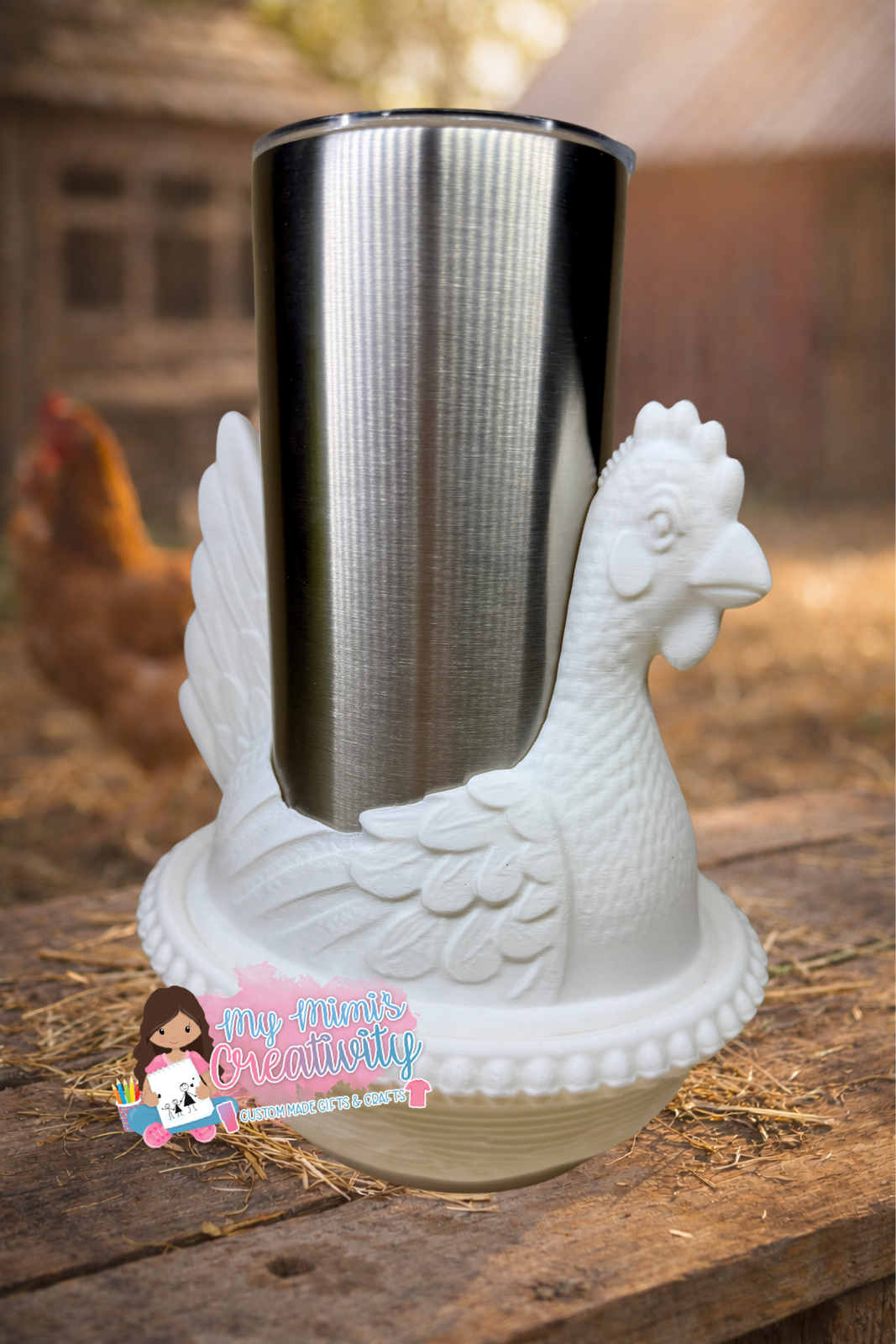 🐔 70’s Vintage Resting Hen Dish Tumbler Sleeves and Straw Hugger