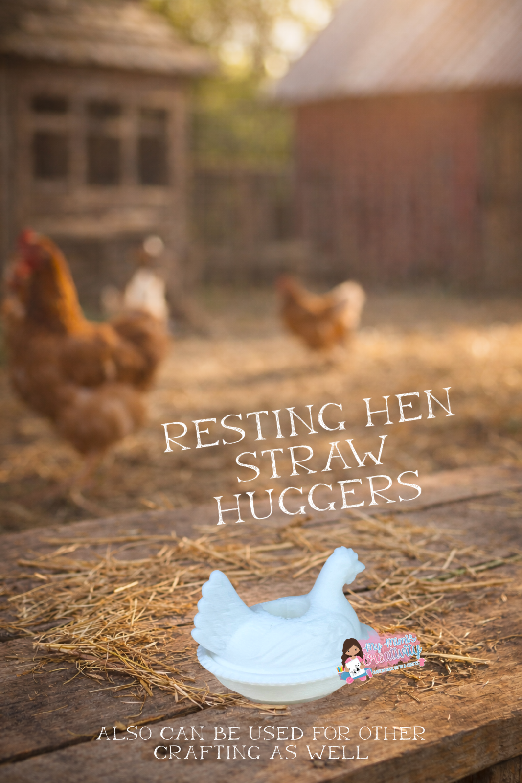 🐔 70’s Vintage Resting Hen Dish Tumbler Sleeves and Straw Hugger