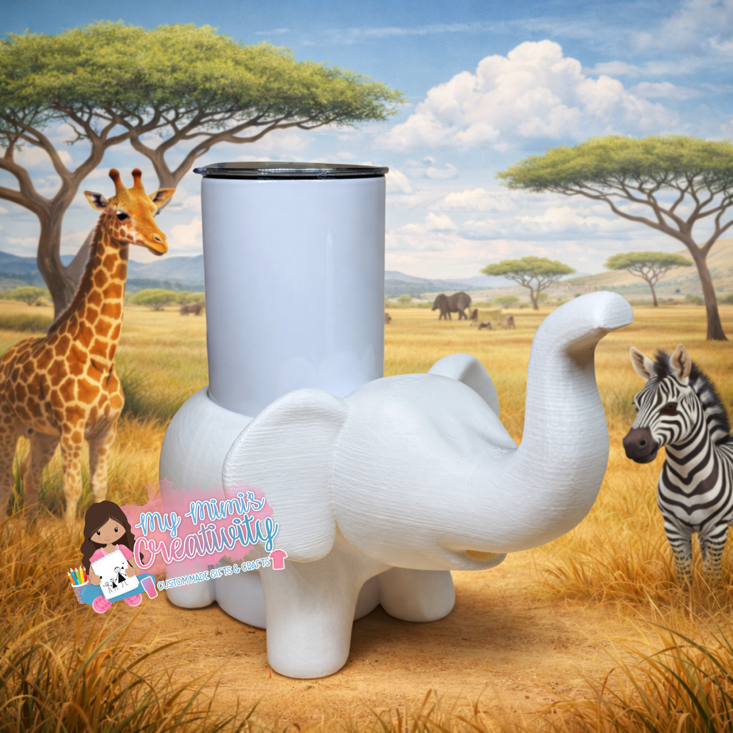 🐘 Baby Elephant Safari Tumbler Sleeve