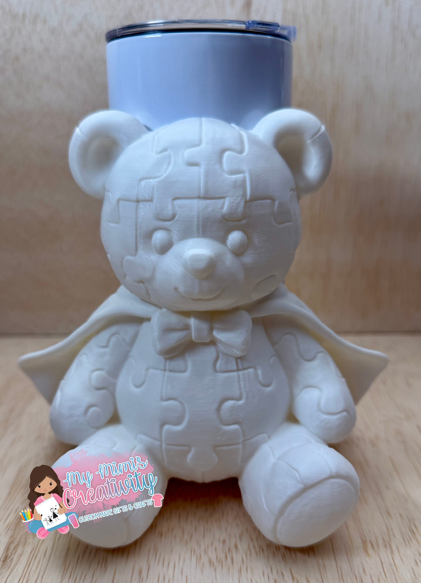 🧩 🐻 Down Syndrome Superhero Bear Half Tumbler Sleeve