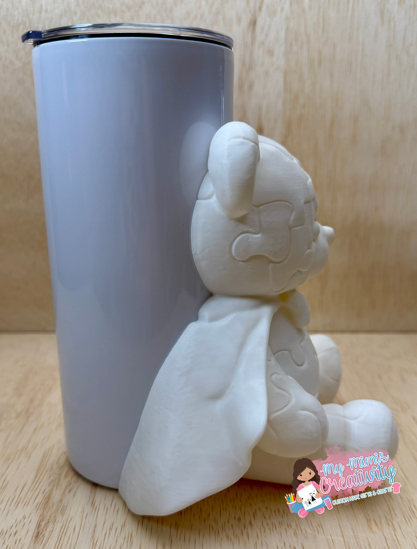 🧩 🐻 Down Syndrome Superhero Bear Half Tumbler Sleeve