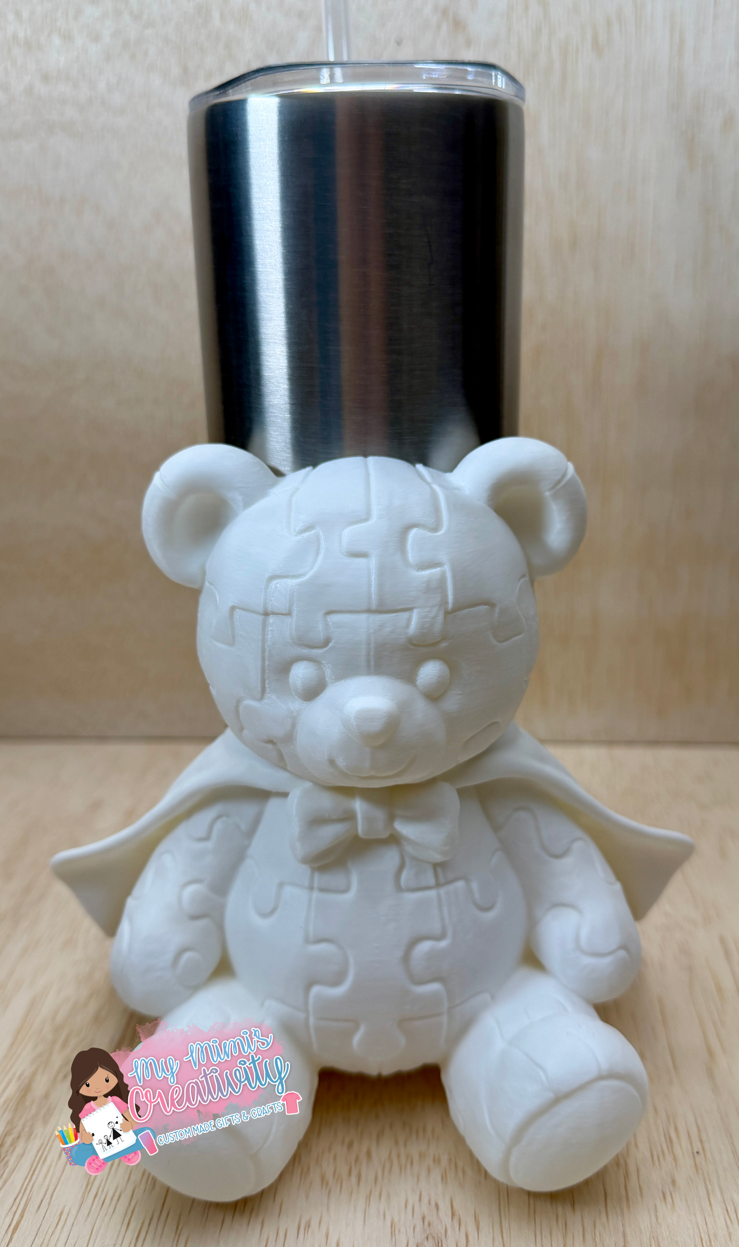 🧩 🐻 Down Syndrome Superhero Bear Half Tumbler Sleeve