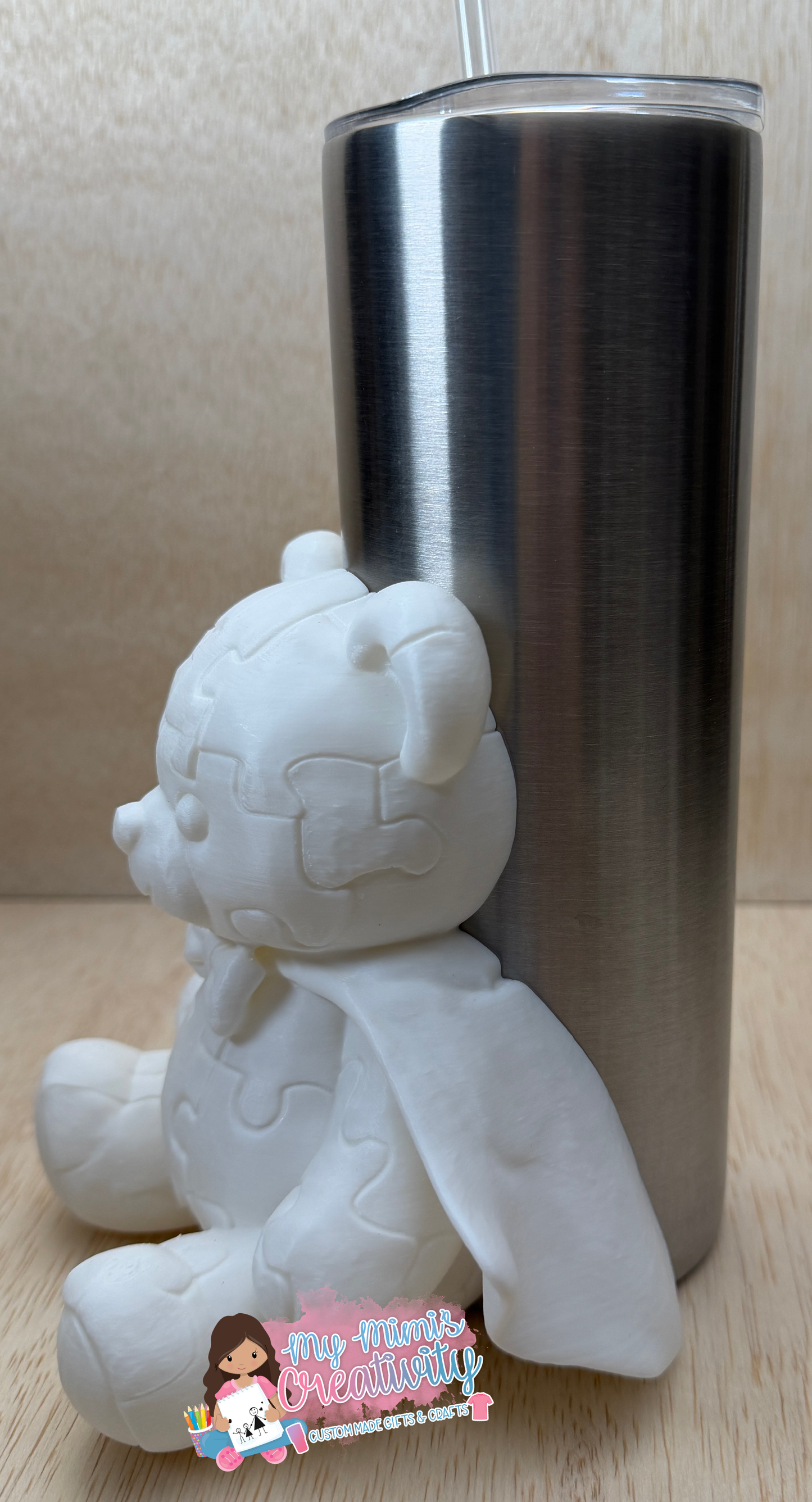 🧩 🐻 Down Syndrome Superhero Bear Half Tumbler Sleeve