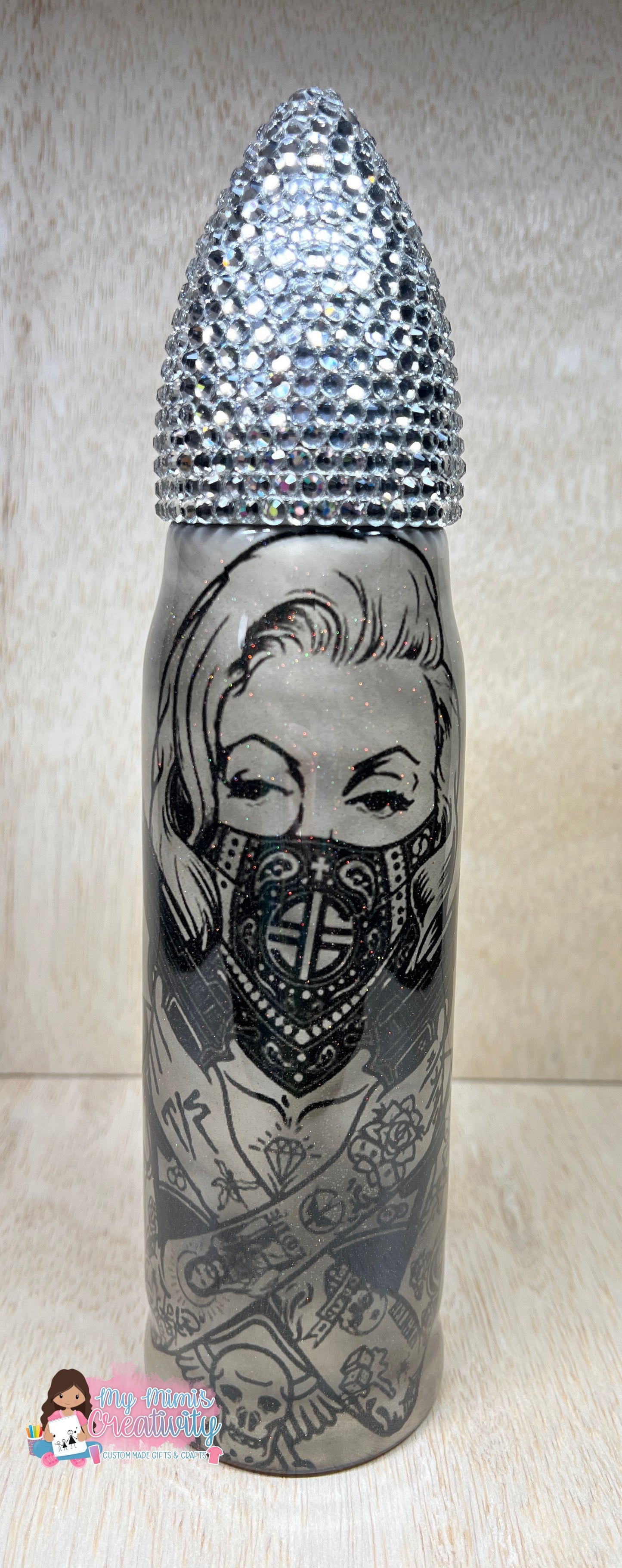 Badass Girls Bling Water Bottle 18 oz
